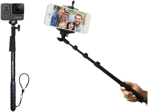Ultra – 53" Saltwater-Proof Selfie Stick – Airplane-Grade Aluminum Camera Stick for Skydiving, Swimming, Travel – Lightweight with Mirror, Grip Handle & Rotating Head Plate in Saudi Arabia