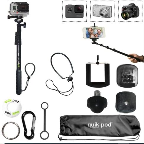 Ultra – 53" Saltwater-Proof Selfie Stick – Airplane-Grade Aluminum Camera Stick for Skydiving, Swimming, Travel – Lightweight with Mirror, Grip Handle & Rotating Head Plate in Saudi Arabia