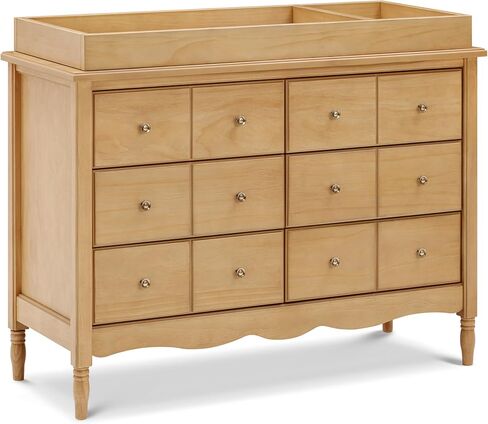 Namesake Liberty 6-Drawer Dresser in Honey, Fully Assembled, Greenguard Gold Certified, Smooth Glide, Adult and Child Nursery Dresser, Vintage/Apothecary Design in Kuwait