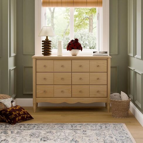 Namesake Liberty 6-Drawer Dresser in Honey, Fully Assembled, Greenguard Gold Certified, Smooth Glide, Adult and Child Nursery Dresser, Vintage/Apothecary Design in Kuwait