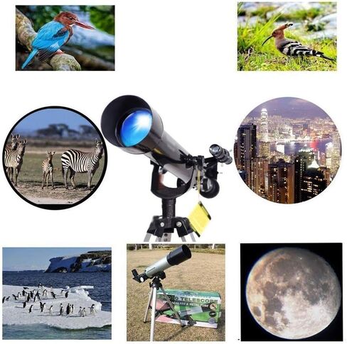 Telescopes Telescope for Adults Astronomy Beginners 60mm Travel Refractor Telescope with Adjustable Tripod Viewing Moon Telescope in Kuwait