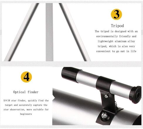 تلسكوب تلسكوب فلكي فلكي مع تلسكوب عاكس ترايبود للأطفال المبتدئين هدية فلك رائعة للأطفال لاستكشاف القمر والكواكب in Kuwait