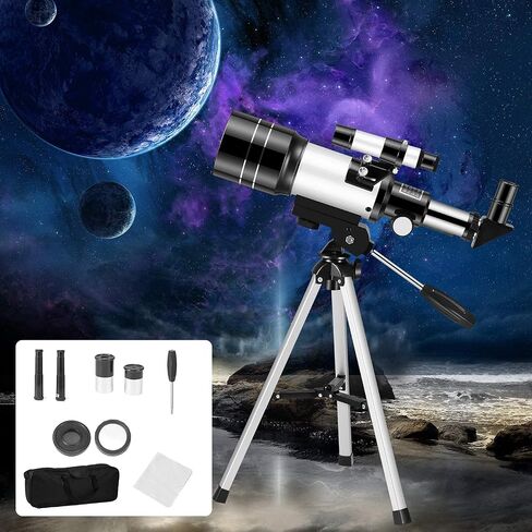 Telescope for Beginners 70mm 15X~150X HD Refractor Telescope for Astronomy Adult Starter Scope with Tripod Phone Holder Finder Scope Moon Filter Travel Backpack in Saudi Arabia
