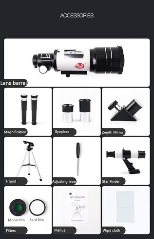 Telescope for Beginners 70mm 15X~150X HD Refractor Telescope for Astronomy Adult Starter Scope with Tripod Phone Holder Finder Scope Moon Filter Travel Backpack in Saudi Arabia