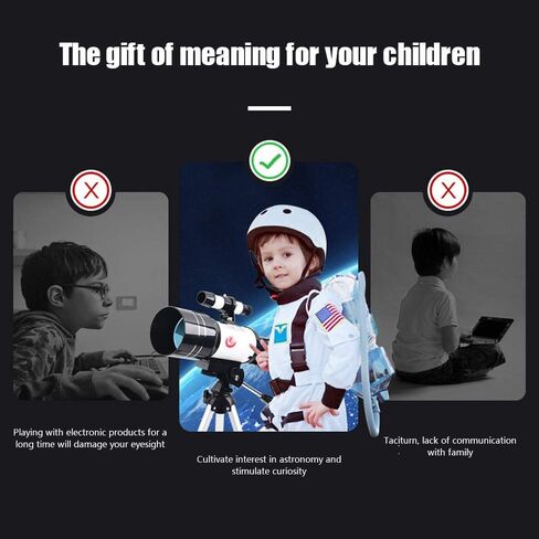Telescope for Beginners 70mm 15X~150X HD Refractor Telescope for Astronomy Adult Starter Scope with Tripod Phone Holder Finder Scope Moon Filter Travel Backpack in Saudi Arabia