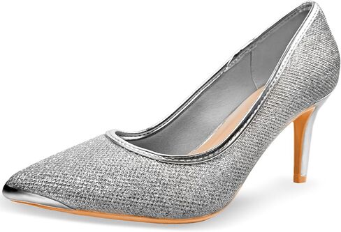 Womens 3 Inch Kitten Heel Pumps Shoes Pointed Toe Wedding Office Prom Glitter Low Heel Dress Work Party Comfortable in Saudi Arabia