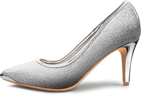Womens 3 Inch Kitten Heel Pumps Shoes Pointed Toe Wedding Office Prom Glitter Low Heel Dress Work Party Comfortable in Saudi Arabia