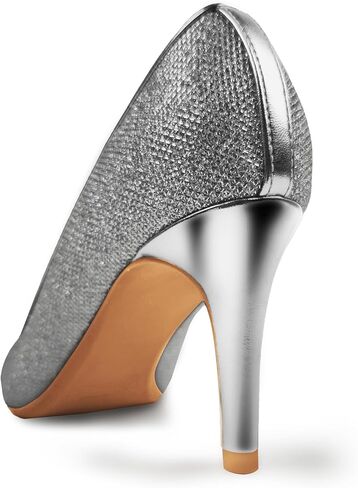 Womens 3 Inch Kitten Heel Pumps Shoes Pointed Toe Wedding Office Prom Glitter Low Heel Dress Work Party Comfortable in Saudi Arabia
