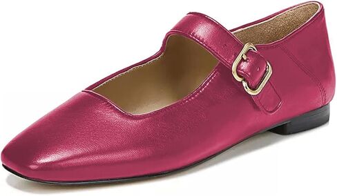 FYS Women Square Toe Low Heel Mary Jane Pumps Flats Ballets Buckled Dress Daily Comfortable Shoes in Kuwait