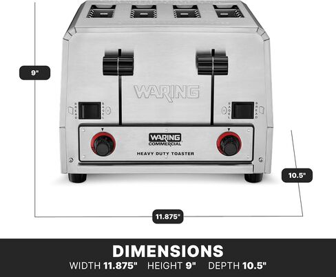 Waring 4-Slot Toaster with with Defrost Function | Professional Light-Duty Pop-Up Bread Toaster, with Defrost Function for Commercial Kitchens in Kuwait