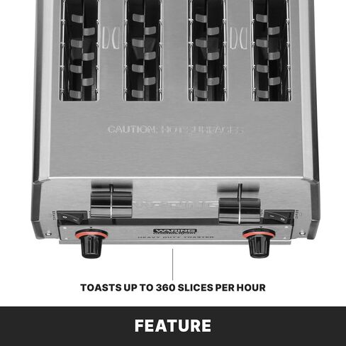 Waring 4-Slot Toaster with with Defrost Function | Professional Light-Duty Pop-Up Bread Toaster, with Defrost Function for Commercial Kitchens in Kuwait