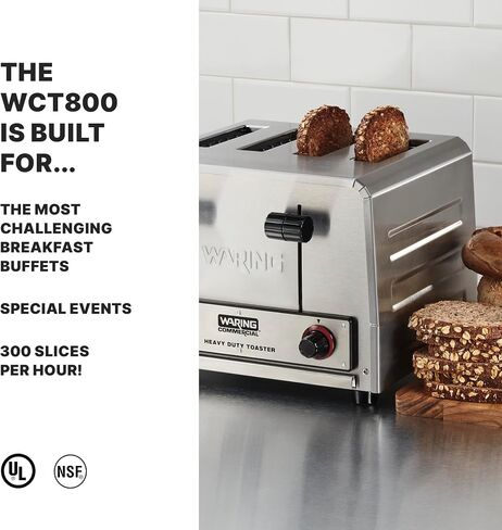 Waring 4-Slot Toaster with with Defrost Function | Professional Light-Duty Pop-Up Bread Toaster, with Defrost Function for Commercial Kitchens in Saudi Arabia
