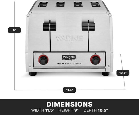 Waring 4-Slot Toaster with with Defrost Function | Professional Light-Duty Pop-Up Bread Toaster, with Defrost Function for Commercial Kitchens in Saudi Arabia