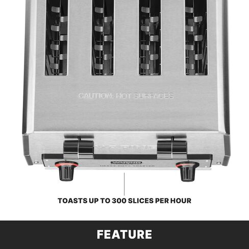 Waring 4-Slot Toaster with with Defrost Function | Professional Light-Duty Pop-Up Bread Toaster, with Defrost Function for Commercial Kitchens in Saudi Arabia