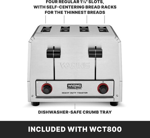Waring 4-Slot Toaster with with Defrost Function | Professional Light-Duty Pop-Up Bread Toaster, with Defrost Function for Commercial Kitchens in Saudi Arabia