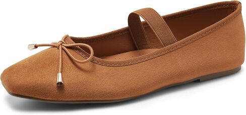 Maxmuxun Ballet Flats for Women Ballet Flats Shoes for Women مغلق أحذية مربعة ماري جين مع حزام مرن القوس مريح شقق النساء الأنيقة in Kuwait