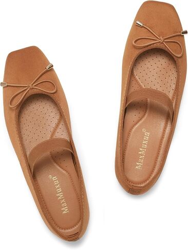 Maxmuxun Ballet Flats for Women Ballet Flats Shoes for Women مغلق أحذية مربعة ماري جين مع حزام مرن القوس مريح شقق النساء الأنيقة in Kuwait