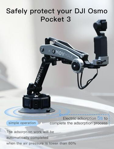 Movmax Blade Arm لـ Osmo Pocket 3 Car Mount ، Mount Cup Came Campail in Kuwait