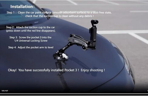 MOVMAX Blade Arm for Osmo Pocket 3 car Mount,Suction Cup Camera Mount with 1/4 Universal Locking Screw,Z-Axis Gimbal Stabilizer for DJI& insta360& Gopro Hero Vlogging Camera & Action Camera in Kuwait