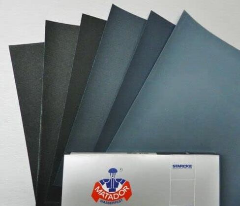 Matador Abrasive Wet or Dry Sandpaper 10 Sheets 320 Grit 9" x 11" Silicon Carbide Made in Germany in Saudi Arabia