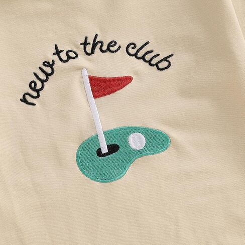 KMBANGI Newborn Baby Boy Golf Outfit New to The Club Sweatshirt Romper Infant Golfing Onesie One Piece Bodysuit Fall Clothes in Saudi Arabia