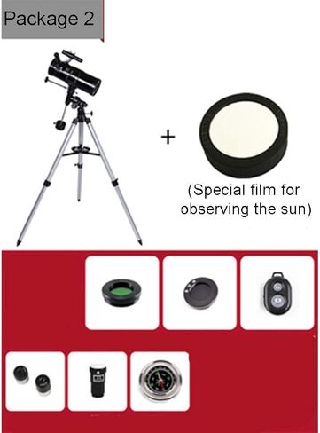 التلسكوبات للبالغين تلسكوب للمبتدئين والأطفال - نطاق الانكسار والطول البؤري 700 مم لمراقبة القمر والكوكب مع جبل الهاتف الذكي العدسة 10 مم/25 ملم (الحزمة 2) in Kuwait