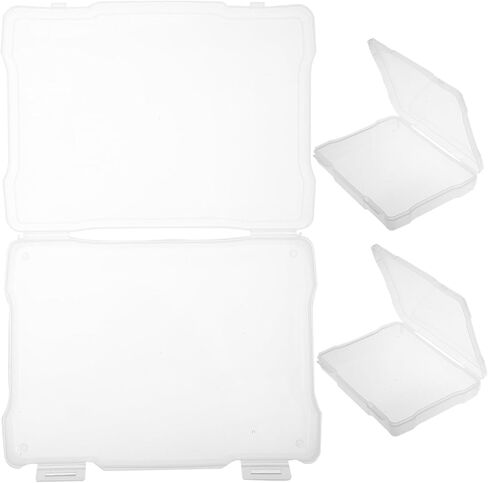 3Pcs Photo Storage Container Box Transparent Plastic Organizer for Photos Greeting Cards Hardware Accessories Jewelry and Electronic Components Compact Multi Functional Case for in Saudi Arabia