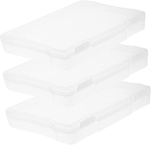 Balacoo 3pcs صناديق تخزين الصور متعددة الأغراض منظم الأجزاء الصغيرة منظم الحرف اليدوية للمجوهرات والبطاقات البريدية الحاوية البلاستيكية للسفر المكتبي والاستخدام المنزلي in Kuwait