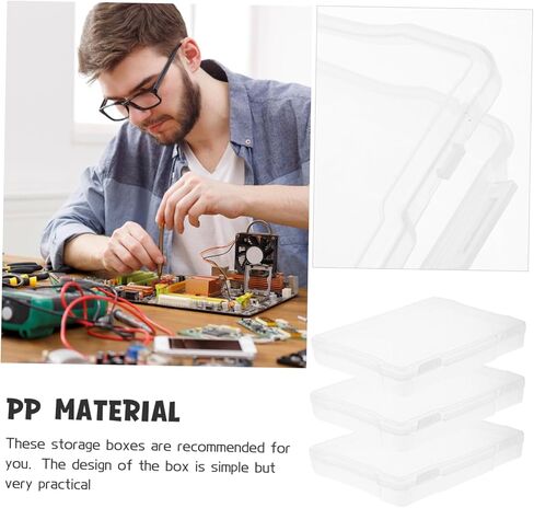 Balacoo 3pcs صناديق تخزين الصور متعددة الأغراض منظم الأجزاء الصغيرة منظم الحرف اليدوية للمجوهرات والبطاقات البريدية الحاوية البلاستيكية للسفر المكتبي والاستخدام المنزلي in Kuwait