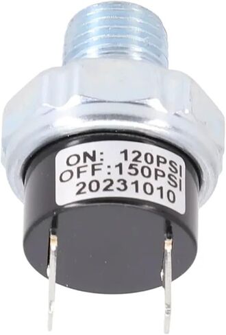 مفتاح ضغط الهواء 1/4 ''-18 NPT مفتاح ضغط ضاغط الهواء 12V/24V لمفتاح التحكم في قرن القطار 110-140PSI 120-150PSI (110-140PSI) in Kuwait