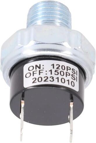مفتاح ضغط الهواء 1/4 ''-18 NPT مفتاح ضغط ضاغط الهواء 12V/24V لمفتاح التحكم في قرن القطار 110-140PSI 120-150PSI (110-140PSI) in Kuwait