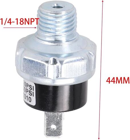 مفتاح ضغط الهواء 1/4 ''-18 NPT مفتاح ضغط ضاغط الهواء 12V/24V لمفتاح التحكم في قرن القطار 110-140PSI 120-150PSI (110-140PSI) in Kuwait