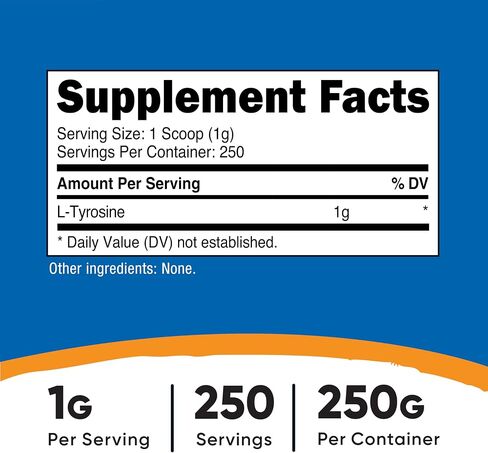 مسحوق Nutricost L-Tyrosine 100 جرام (100 حصة) - 1 جرام لكل حصة in Saudi Arabia