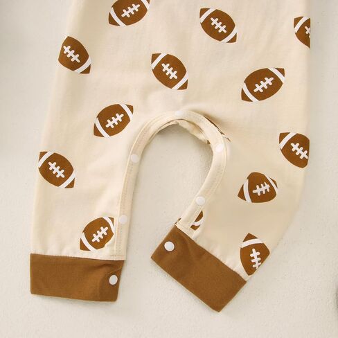 Ritatte Newborn Baby Boy Girl Football Jumpsuit Rugby Stripe Long Sleeve Romper Bodysuit Football Season Playsuit Outfit in Saudi Arabia