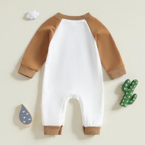 Baby Boy Western Outfit New to the Herd Bull Embroidery Long Sleeve Romper Infant Jumpsuit Newborn Fall Winter Clothes in Saudi Arabia