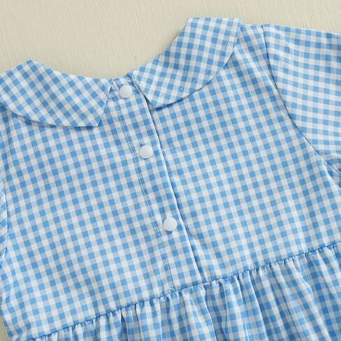 Infant Boy Smocked Pumpkin Romper Embroidery Babydoll Collar Short Sleeve Gingham Bodysuit Baby Halloween Clothes in Kuwait