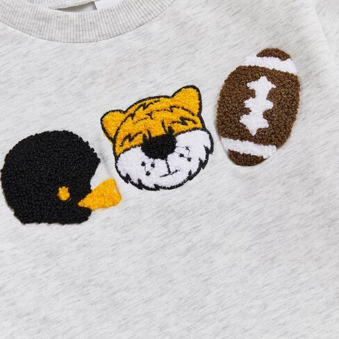 Newborn Baby Boy Football Outfit Game Day Onesie Oversized Sweatshirt Romper Long Sleeve Jumpsuit Fall Winter Clothes in Saudi Arabia