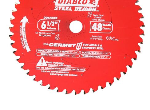 Diablo D0648CFA 6-1/2 in. x 48 Tooth Steel Demon Cermet II Metal Cutting Circular Saw Blade in Saudi Arabia
