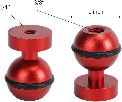Diving Light Ball Head Aluminum Alloy Hard Coating Anodized Small Lightweight Durable Underwater Camera Flashlight Ball Head for Scuba Diving and Underwater Photography (Red) in Saudi Arabia