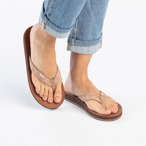 Feelgoodz Women's Zensole Slim Kinderz Water-resistant Vegan Leather/Natural Rubber Flip Flops in Saudi Arabia