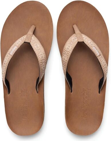 Feelgoodz Women's Zensole Slim Kinderz Water-resistant Vegan Leather/Natural Rubber Flip Flops in Saudi Arabia