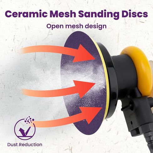 6" Ceramic Mesh Sanding Discs 30x 80-600 Grit Hook&Loop Anti-Clog Sandpaper | Premium ceramic abrasive delivers fast cutting & extended service life. prevents clogging in Saudi Arabia