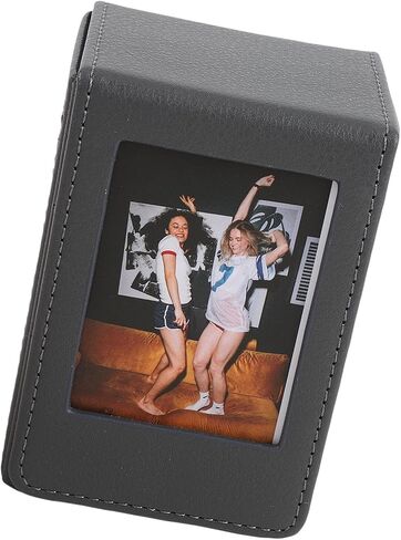 Yunseity PU Leather Picture Holder Case, Protects 3 Inch Photos with Front View Display, Fits Over 50 Pics, Photo Game Card Storage Box for Cozy Decorations in Saudi Arabia