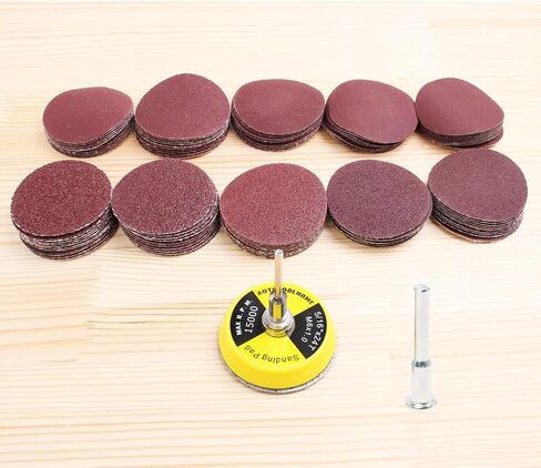 100PCS 2-Inch Sanding Discs Kit with Polishing Pads & Backing Plate – 40 to 400 Grit Sandpaper Set for Drill, Grinder & Rotary Tools in Saudi Arabia