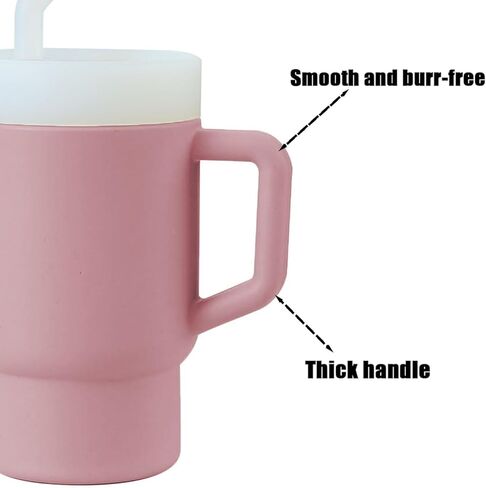 PANDAEAR ​​2 Pack Kids Kids Tumbler Silicone Toddler Cup with Straw and Handle ، Cup 9.5 oz مقاومة للانسكاب للطفل ، خالي in Kuwait