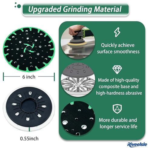 Upgraded 202463 6-Inch (150mm) Hard Sanding Pad Compatible with Festool RO 150 FEQ Grinder Accessories Finish Sander, Sander Backing Pad Sanding Discs in Saudi Arabia