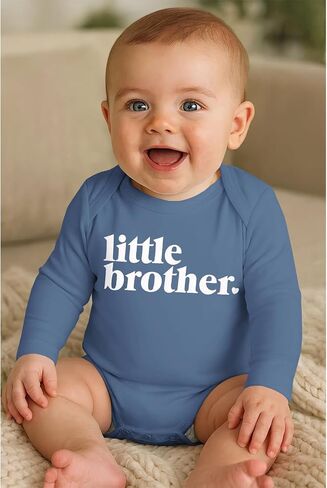 CM C&M WODRO Little Brother Newborn Outfit Baby Boy Announcement Bodysuit Lil Bro Onesie Romper Infant Coming Home Clothes in Saudi Arabia