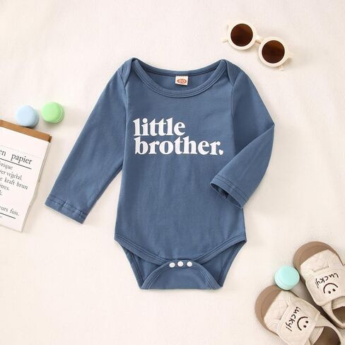 CM C&M WODRO Little Brother Newborn Outfit Baby Boy Announcement Bodysuit Lil Bro Onesie Romper Infant Coming Home Clothes in Saudi Arabia