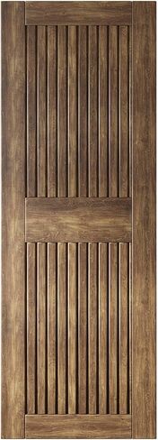Homacer 48 in. x 84 in. Vertical Stripe Design Dark Walnut Finished & Unassembled Pine Wood Barn Door (Interior Use Only) in Saudi Arabia