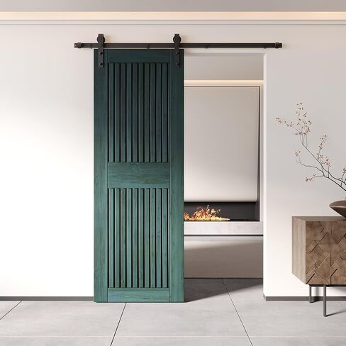 Homacer 48 in. x 84 in. Vertical Stripe Design Royal Pine Finished & Unassembled Pine Wood Barn Door (Interior Use Only) in Saudi Arabia